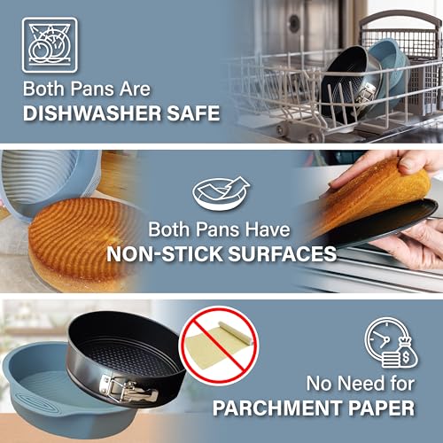 8 Inch Springform Pan for Cheesecake with Leakproof Silicone Sleeve