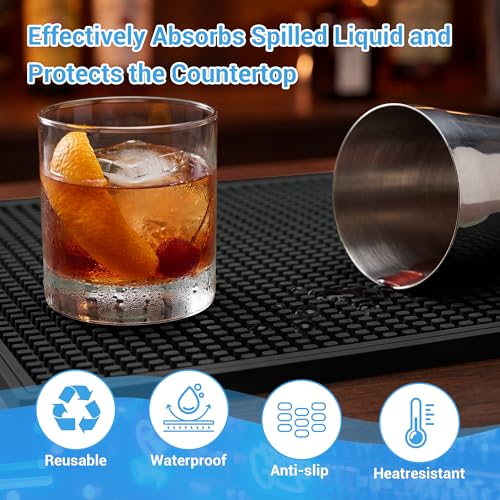 Bar Mat Premium 18"X12" Rubber Bar Mats for Countertop