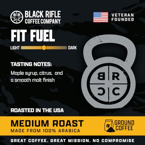 Black Rifle Coffee Medium Roast Ground Coffee Fit Fuel 12 oz (12 Ounce)