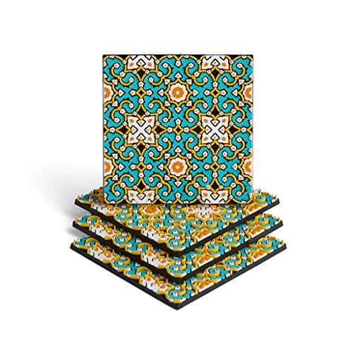 Emerald Tiles Silicone Coasters Set of 4 (4 Count)