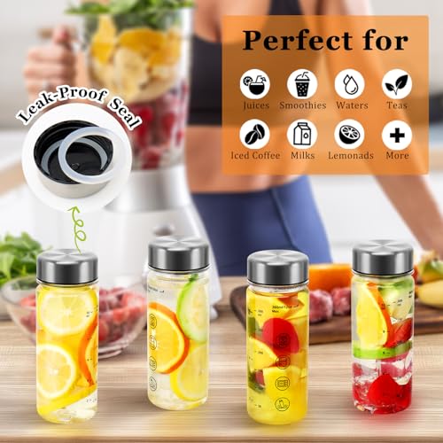 6 Pack Plastic Juice Bottles with Caps (6 Count)