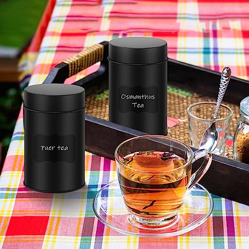 10Pcs Tea Tin Canisters 16oz Metal Storage with Airtight Double Lid (10 Count)