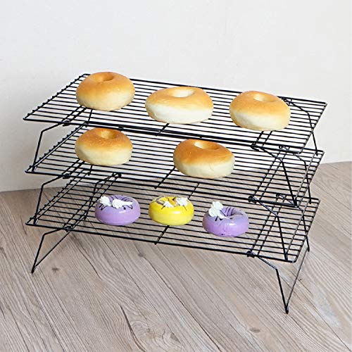 Cooling Rack 3 Tier Stackable Baking Rack Stainless Steel Wire Cooking Rack for Cooking Roasting Cooling