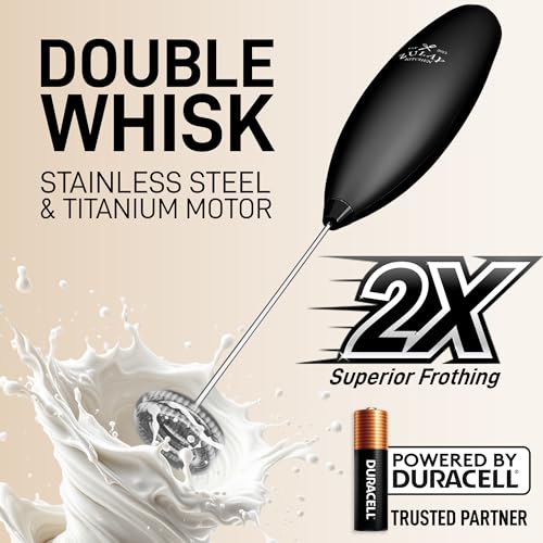 Powerful Milk Frother Wand With Duracell Batteries