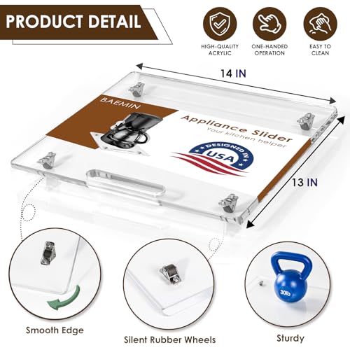 Acrylic Appliance Slider with Rubber Wheels
