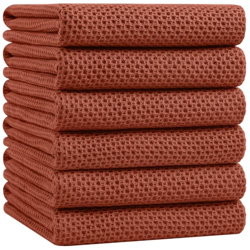 100% Cotton Oversized Waffle Weave Kitchen Towels 6 (6 Count)