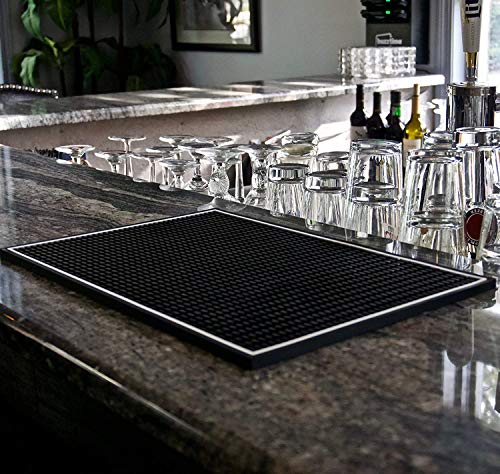 Premium Bar Mat 18in x 12in 1cm Thick Durable and Stylish Service Bar Mat for Spills (2 Count)