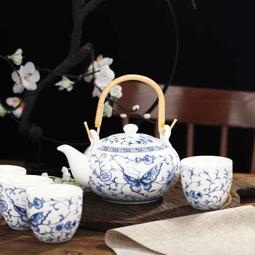 Chinese Blue and White Porcelain Tea Set with 1 Teapot Set