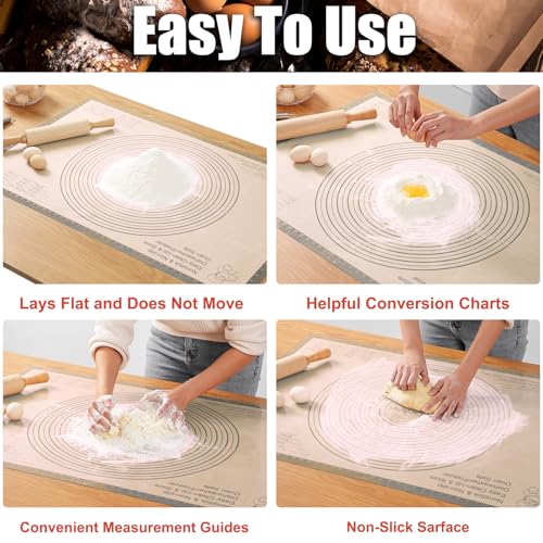 Silicone Pastry Mat 36x24 Inch Baking Mat Nonstick Dough Mat