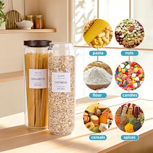 Glass Pantry Storage Jars with Acacia Airtight Lid (3 Count)