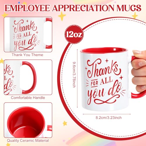 6 Set Employee Appreciation Gifts 12 oz Thank You Mug and Mug Box (6 Count)