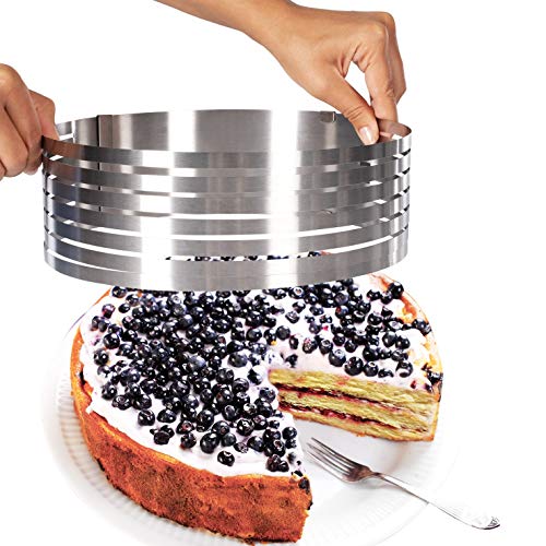 Stainless Steel Mousse Cake Rings 2 Pieces Cakes Slicer Adjustable Multilayer Circular Molding Plating Forming Round Pastry Rings