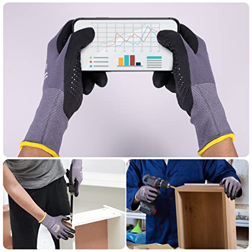 Work Gloves MicroFoam Nitrile Coated (12 Count)