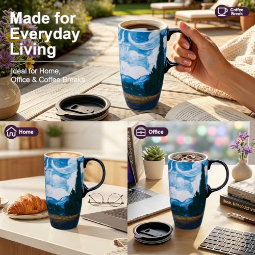 17oz Ceramic Travel Mug with Lid