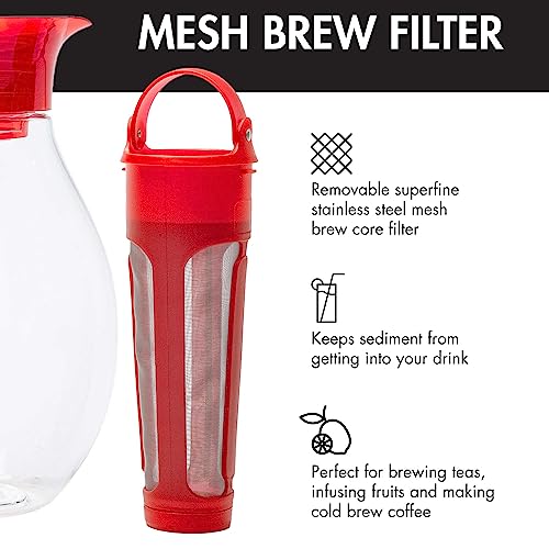 The Big Iced Tea Maker Tritan Plastic Infusion Beverage Pitcher with Leak Proof