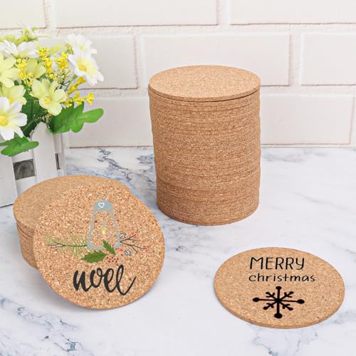 180 Pack 3.5 Inch Round Cork Coasters (179.98 Count)