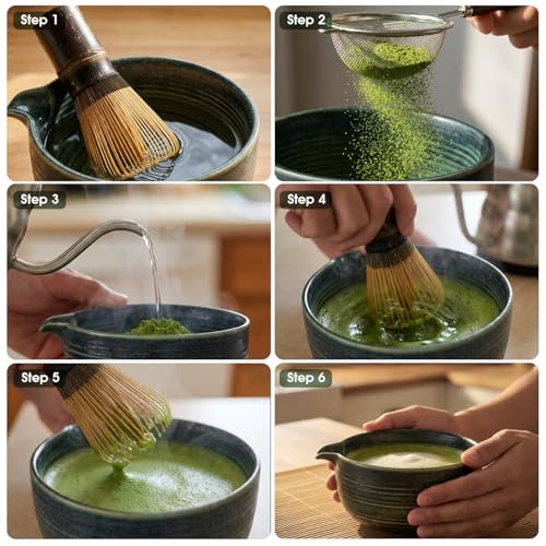 Matcha Set, 7-Piece Matcha Whisk Set with Bowl & 100-Prong Whisk