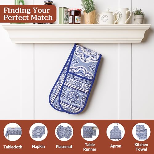 Double Oven Mitts 100% Cotton Double Oven Glove