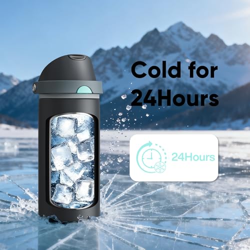 Insulated Water Bottle with Straw
