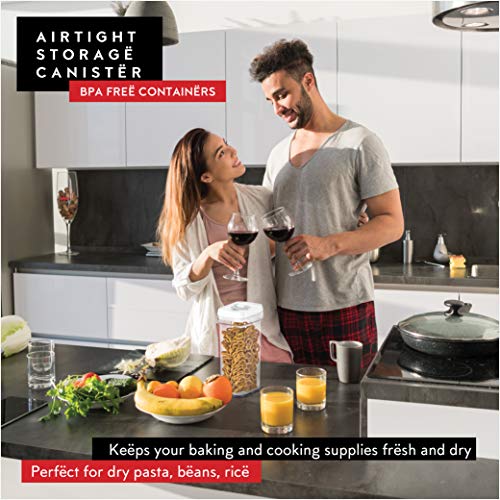 Airtight Food Storage Containers with White Lids 1.7L (4 Count)