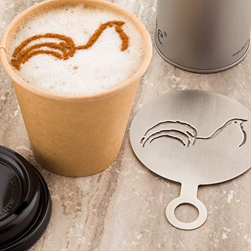 Coffee Art Stencil Pack of 1 Stainless Steel Bird Decorating Stencil for Latte Art