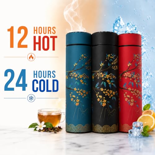Tea Infuser for Loose Leaf Tea Smart Water Bottle with Temperature Display