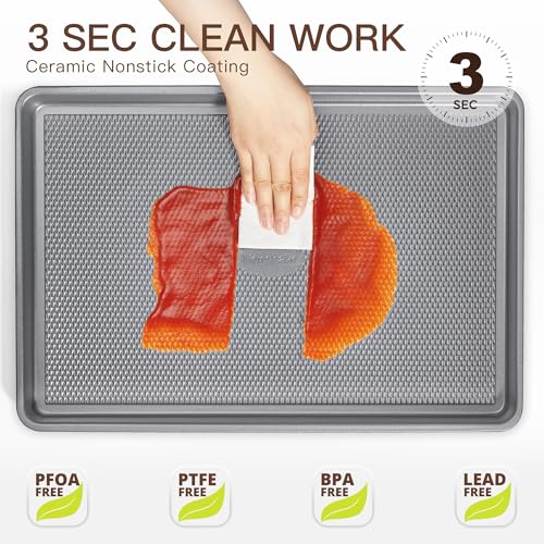 3 Pack Nonstick Ceramic Baking Sheet Pan Set for Oven (3 Count)