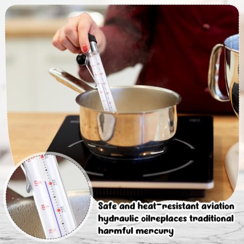 1 Pcs Candy Thermometer with Pot Clip 8"