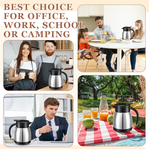 2 Pcs Thermal Coffee Carafe Insulated Stainless Steel Coffee Carafe for Hot Liquid Vacuum Thermal Pot Creamer Pitcher Dispenser with Brushes Keeping Hot Water Milk (2 Count)