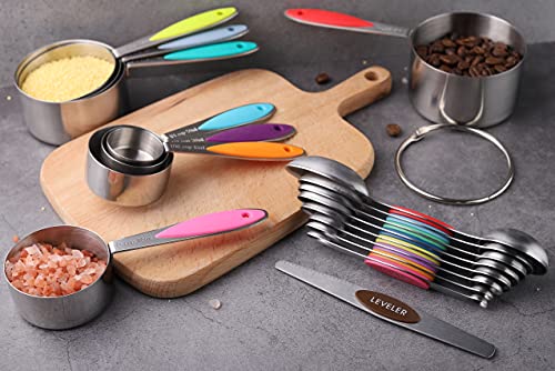 Measuring Cups and Spoons Set of 17 Double Sided Magnetic Measuring Spoons