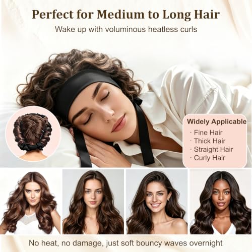 Sleepy Tie Heatless Curling Headband Overnight No Heat Curler Set for Long Hair