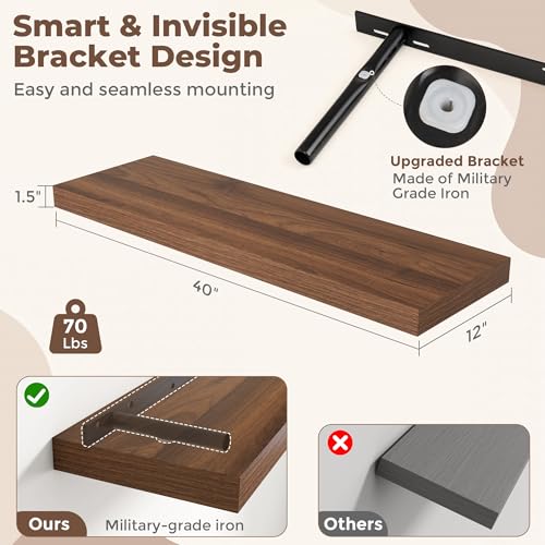 12 Inch Deep Floating Shelves (2 Count)