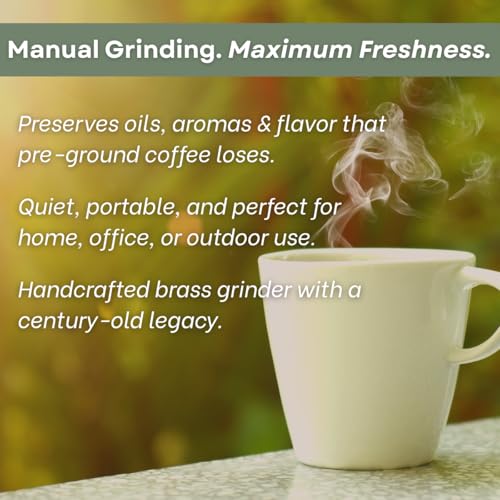 Sozen 7.6" Manual Coffee Grinder Brass