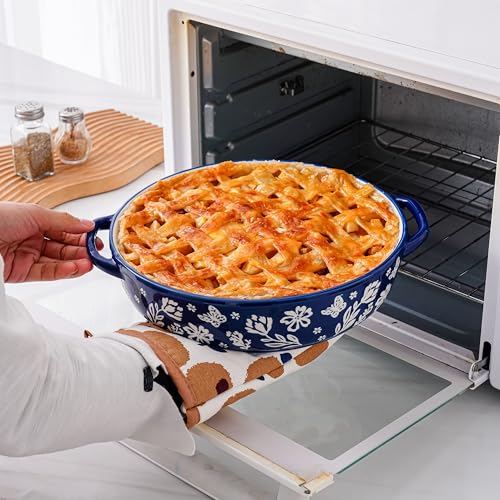 Pie Pan Ceramic Pie Dish 9.8 Inches Pie Plate Porcelain Deep Dish Pie Pan Non