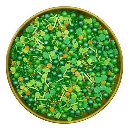 Grass Green Sprinkles Mixed Style Edible Cake Decorations Cupcake Toppers Cookie Perfect for Cakes (3 Ounce)
