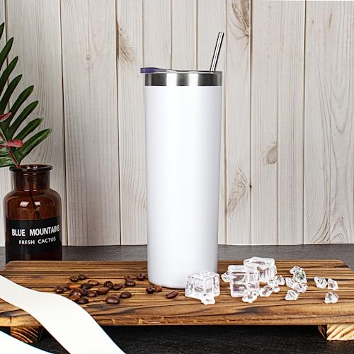 20 oz Skinny Tumblers with Lid and Straw (8 Count)