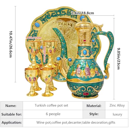 Vintage Turkish Coffee and Tea Pot Set (8 Count)