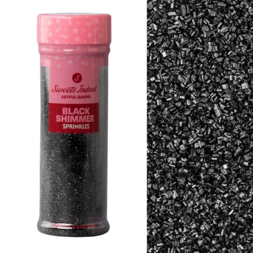 Black Sanding Sugar Crystals for Baking & Decorating (5.11 Ounce)