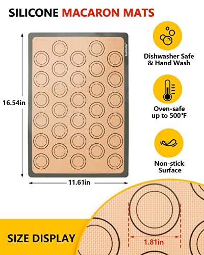 Macaron Silicone Baking Mat Set of 2 Grey