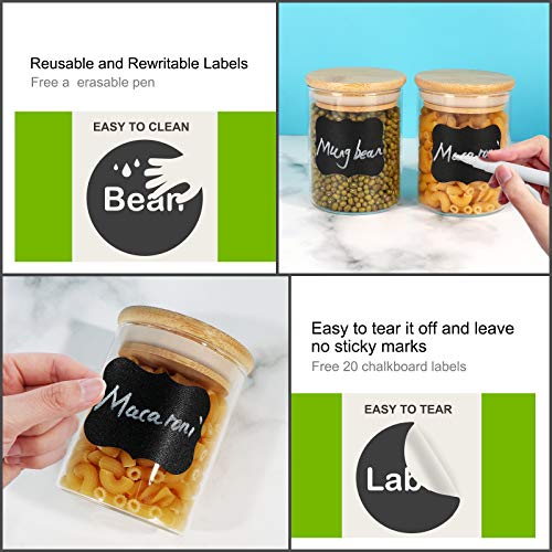 15 Pack 6 oz Glass Jars With Bamboo Lids for Kitchen (15 Count)