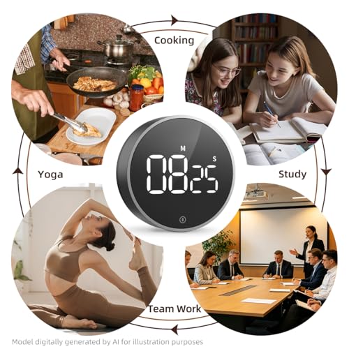 Digital Magnetic Kitchen Timer & Stopwatch with LED Display