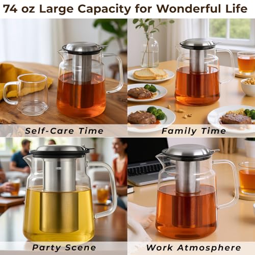 74oz Glass Tea Pot with Infuser (74 Count)