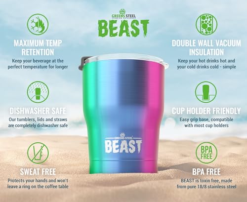 Beast 10 oz Tumbler Stainless Steel Vacuum Insulated Coffee Ice Cup Double Wall Travel Flask