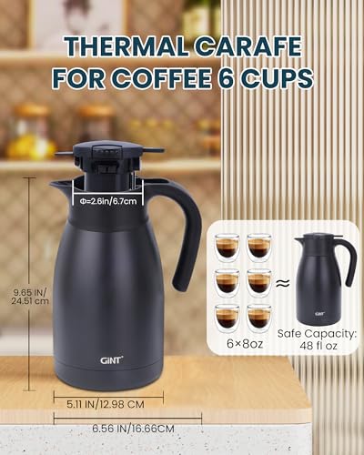 51Oz Stainless Steel Thermal Coffee Carafe with Lid