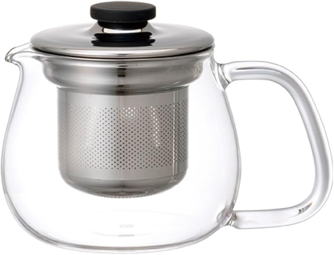 KINTO 8308 UNITEA Teapot, 15.2 fl oz (450 ml), Stainless Steel, Dishwasher Safe, Heat-resistant Glass