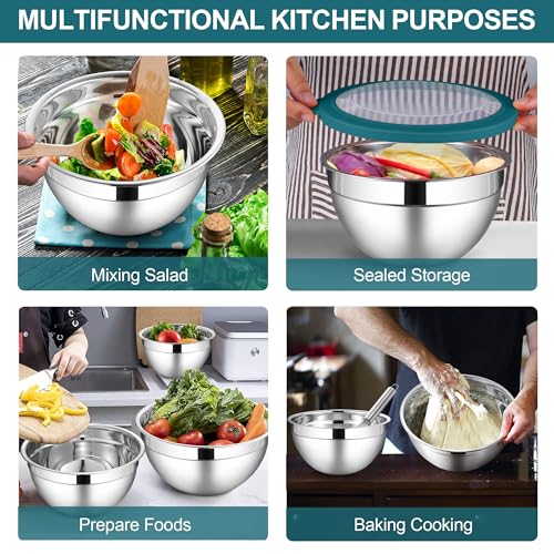 6 PCS Stainless Steel Mixing Bowls (12 Count)