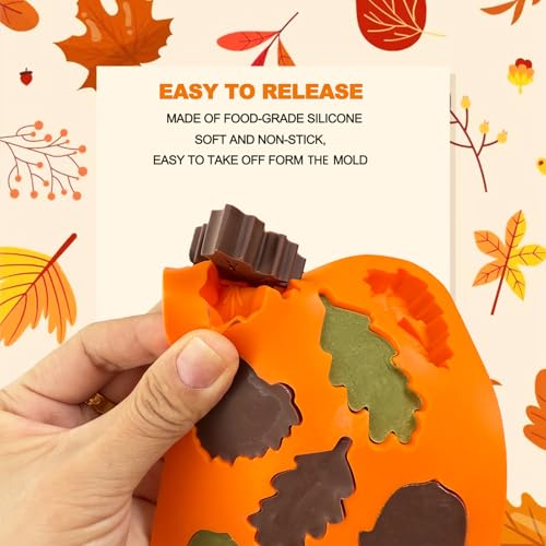 3Pack Fall Chocolate Mold Thanksgiving Silicone Candy Molds Halloween Autumn Harvest Festival Baking Mold Chestnuts (3 Count)