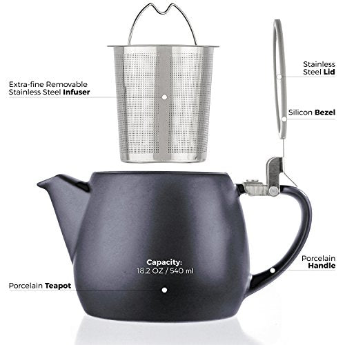 Pluto Porcelain Small Teapot Black