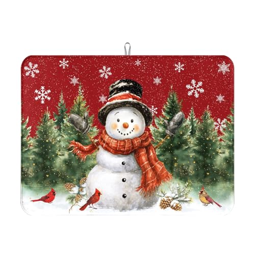 Christmas Snowman Dish Drying Mat
