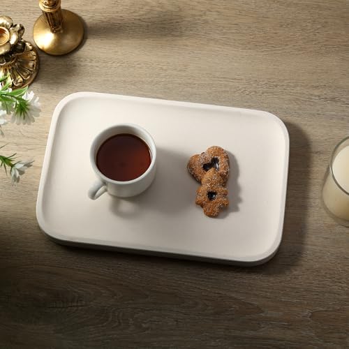 Marble Tray 12"x8" Natural Stone Vanity Tray for Countertop Bathroom Kitchen Dresser